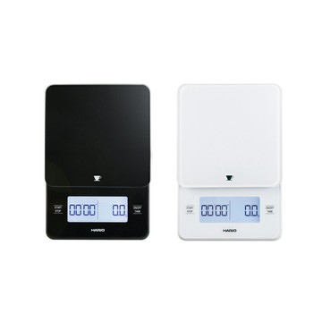 《HARIO》咖啡師玻璃電子秤 2000g/0.5g 黑色(VSTGB-2000-B)/白色(VSTGB-2000-W)台灣限定