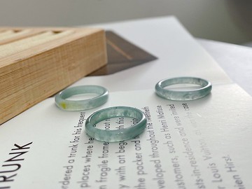 天然瓜料藍水A貨翡翠 戒圈 戒指