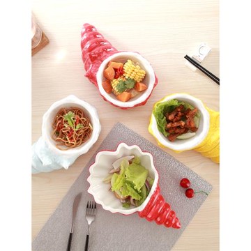 創意海螺盤沙拉盤異形盤子 個性菜盤 商用家用不規則酒店餐具日式