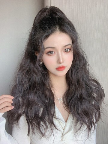 馬尾假發女長發抓夾水波紋高馬尾仿真發自然網紅辮子綁帶式假馬尾