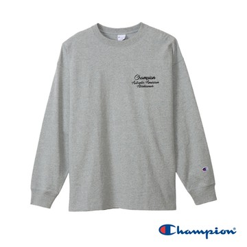 Champion 官方直營-純棉CASUAL 寬版印花長袖TEE-男(灰色)