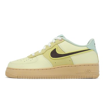 Nike 休閒鞋 Air Force 1 LV8 GS 大童 女鞋 AF1 米白 棕 燈芯絨 HQ3473-122