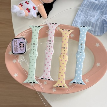 適用於 Apple watch 12 11 10 9 8 馬卡龍小蛮腰硅膠錶帶 蘋果42 44 45 46mm