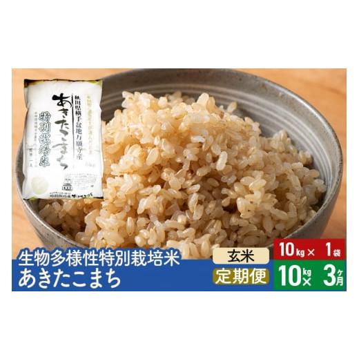 ふるさと納税 秋田県 美郷町 《定期便3ヶ月》令和5年産 生物多様性特別栽培米あきたこまち 10kg（10kg×1袋）×3回 計30kg 3か月 3ヵ月 3カ月 3ケ月