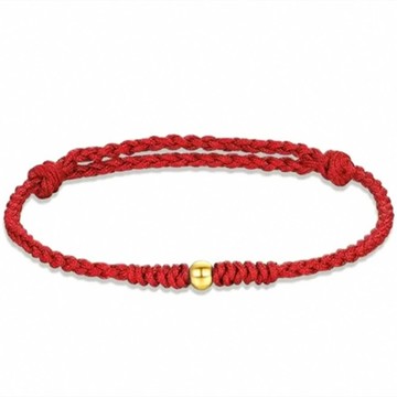 黃金999迷你轉運金珠手繩手鍊2色可選