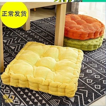 燈芯絨加厚圓形坐墊椅墊榻榻米藤椅座墊增高墊玉米絨圓凳純色墊子