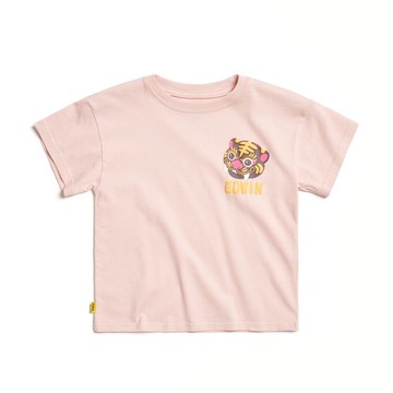 EDWIN 童裝 白沙屯 白沙屯微笑虎爺短袖T恤 (淡粉紅) #上衣