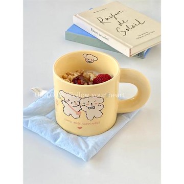 SHˇ可愛ins風陶瓷馬克杯大容量小眾家用女生高顏值宿舍水杯子