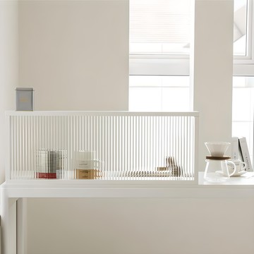 woodray 乳白廚房中島玻璃隔板 800  白色