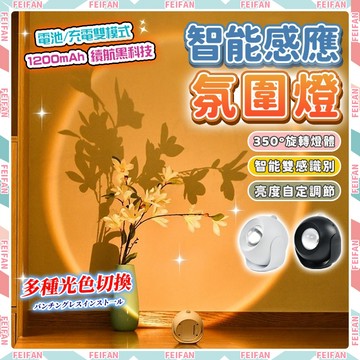 𝙁𝙚𝙞𝙛𝙖𝙣💕智能感應 落日氛圍燈💕磁吸可旋轉 感應式 led燈 小夜燈 床頭燈 感應燈 充電式 人體感應燈 磁吸感應燈
