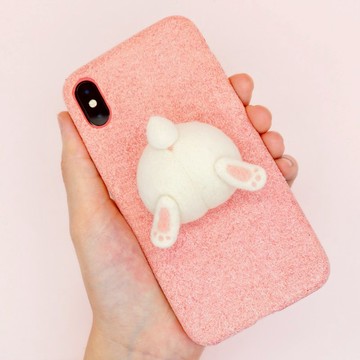 兔兔的屁屁羊毛氈手機殼 生日禮物
