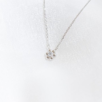 藍托帕石925純銀波堤小花項鍊