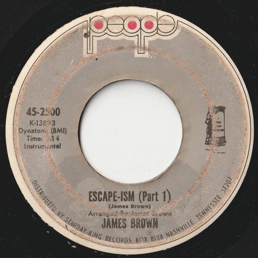 James Brown Escape-ism (Part 1)   (Part  3)  People US 45-2500 202836 SOUL FUNK ソウル ファンク レコード 7インチ 45