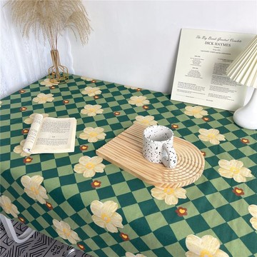 豚豚✨碎花短絨布桌布 少女風裝飾背景布 可愛蝴蝶結宿舍桌布 書桌茶几蓋布 臥室桌面裝飾桌巾 居家布藝用品