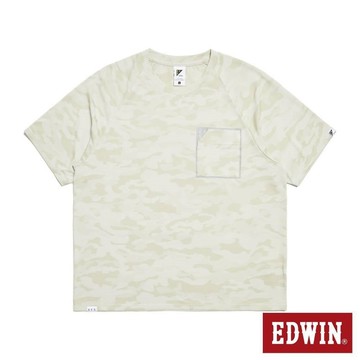 EDWIN 男裝 EFS 迷彩寬版短袖T恤 (灰卡其)