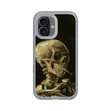 iPhone 17 AirX 流變灰 - Van Gogh Museum - Crâne de squelette fumant une cigarette