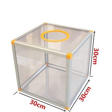 抽獎箱  全透明無字空白抽獎箱六面亞克力鋁合金框摸獎箱搖獎箱抽簽箱投票箱選票箱可折疊【MJ17921】