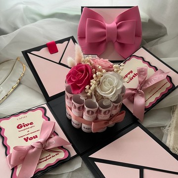 泡泡手工有錢花禮物盒套組∣送禮∣拼圖∣卡片∣質感