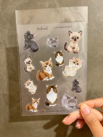 貓咪系列工透明防水貼紙