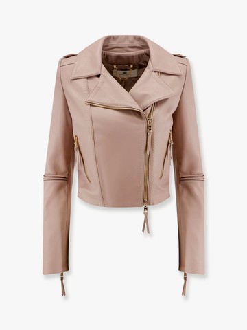 Leather jacket with stitched profiles - ELISABETTA FRANCHI - gender_Woman