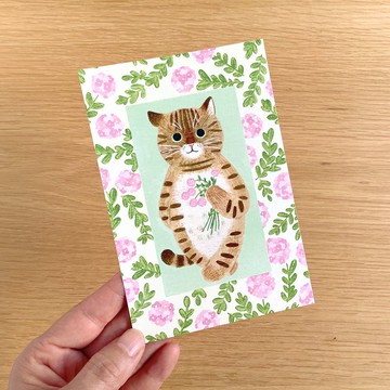 明信片 繪本裡的貓 #new1 虎斑貓