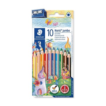 德國施德樓快樂學園 JUMBO-特寬三角色鉛筆10色組 MS128 NC10【APP滿額下單10%點數(單一帳號最高5000點)】1/31止