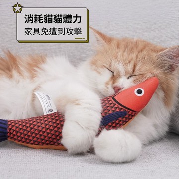 ☀️貓狗市集☀️薄荷魚 貓玩具 逗貓玩具 解悶磨牙 內置發聲盒