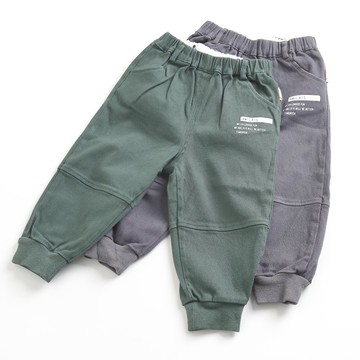 BIR童裝 | 直筒束腳褲 80-120cm (綠/灰)