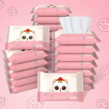 台灣現貨 🐾寵物濕巾🐾 寵物濕紙巾 狗狗濕巾 貓咪濕紙巾 狗狗清潔濕巾 貓咪護理濕巾 寵物濕巾【10抽一包】寵物免洗濕巾