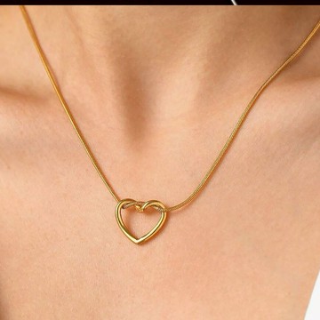 新品上架【梨花瑪雅】摩羯座生日快樂♏愛的輪廓💖鈦鋼愛心鎖骨細項鍊(2色)情人禮物，生日禮物