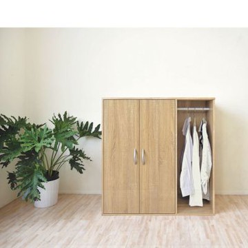 文創集 杜多3尺雙開門簡易式衣櫃(二色可選)-90x48x90cm免組