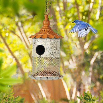【含稅/免運】 喂鳥器戶外懸掛防水金屬野鳥喂食器裝飾花園庭院亞馬遜小鳥