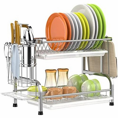 水切りラック 食器 水切り かご Sus304ステンレス製 食器 収納 ディッシュラック キッチン収納ラック 水が流れる 箸立て コップかけ 日本語取扱説明書付 通販 Lineポイント最大get Lineショッピング