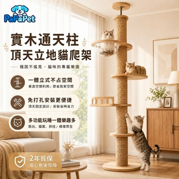 台灣現貨 頂天立地貓爬架 穩固加粗 天花板支撐 好安裝 劍麻貓抓柱 多層跳台 透明太空艙 貓跳台 貓窩 貓家具 貓爬架