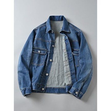 經典單寧水洗外貿尾單剪標男士牛仔夾克情侶百搭時尚休閑工裝外套