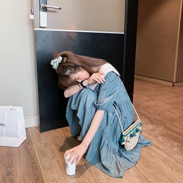 年新款甜美蛋糕連衣裙夏天仙女超仙森系氣質女神范中長款裙子