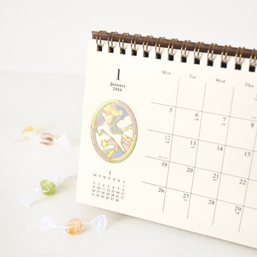 MATOKA 月曆 2026年版 桌曆 環狀 Vetrata