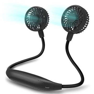 歐美亞馬遜戶外便攜式懶人風扇 網紅運動USB迷你掛脖小風扇