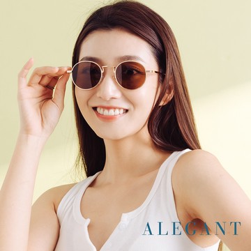 ALEGANT歐美度假風椰殼棕圓框造型墨鏡│UV400太陽眼鏡│邁阿密南灘的拂面海風