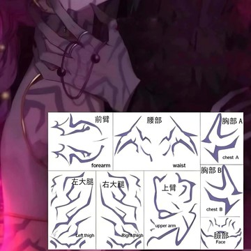 現貨kpop demon hunters獵魔女團魯米惡魔男團刺青貼身體手臂條紋魯米道具紋身貼