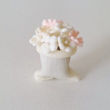 黏土手作 ATO31 三色小花袋 療癒小擺飾