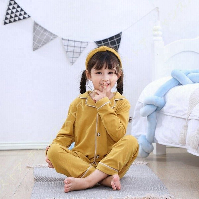 通気性 ルームウェア キッズ 女の子 ガールズ 綿 パジャマ 上下セット 秋 春 おしゃれ 可愛い 長袖 トップス ズボン 部屋着 無地 柔らかい 前開き ジュニア 通販 Lineポイント最大get Lineショッピング