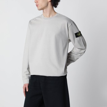 Pearl grey sweatshirt with regular fit