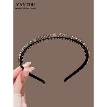 韓國高級感水鉆發卡發箍女劉海前額束發壓發頭箍簡約碎發百搭發捆