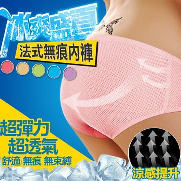 樂邦法式一片式冰絲透氣網無痕美臀涼感透氣內褲 冰絲內褲