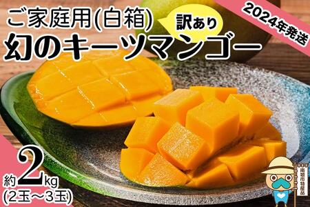 ＜訳あり・ご家庭用＞幻のキーツマンゴー約2kg（白箱）2玉～3玉