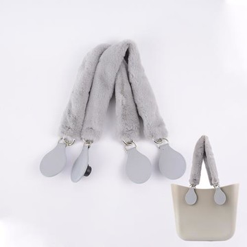 2025冬obag包仿短兔毛絨手柄長單肩帶彈簧環水滴女包配件拎把手