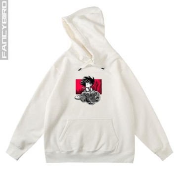 秋冬加絨連帽衛衣男女同款套頭帽衫卡通賽亞人孫悟空七龍珠周邊