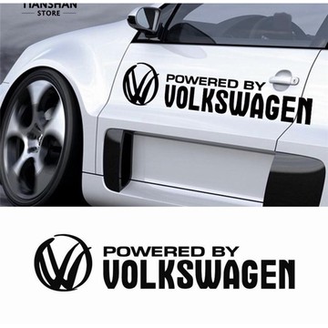 [沐沐屋]-POWERED BY VOLKSWAGEN大眾標誌車貼福斯車貼 GOLF POLO GTI R