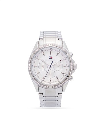 Tommy Hilfiger - crystal-bezel quartz 39mm - women - stainless steel/Crystal - One Size - White